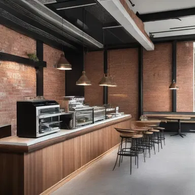 The stamping mill was converted into a stylish café, preserving its original structure and integrating it seamlessly into the modern interior design.