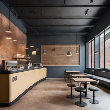 The stamping mill was converted into a stylish café, preserving its original structure and integrating it seamlessly into the modern interior design.
