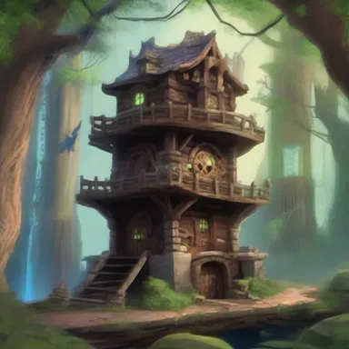 Deep within the enchanted forest, the stamping mill stood tall, magically powered to crush the enchanted ores used by fairies and mystical creatures.