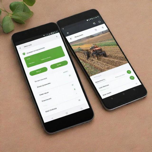 Design a user interface for an Android application geared towards a farmer marketplace. The design should include a welcoming home screen, detailed product listings, a smooth navigational structure, a secure checkout system, and contact information for each seller.