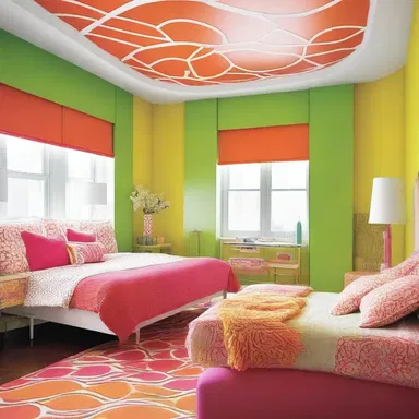 The designer used vibrant colors and modern furniture to create a playful and energetic bedroom for the stripling.