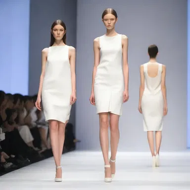 The designer used innovative techniques to condense the fabric, creating a sleek and minimalist dress.