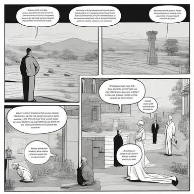 The artist skillfully condensed the complex storyline into a single panel, capturing the essence of the narrative.