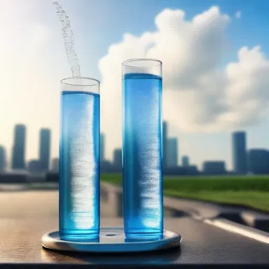 In the futuristic world, scientists developed a new technology to condense water vapor in the air for sustainable hydration.