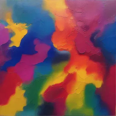 The artist used a unique technique to condense the pigments in the paint, creating a rich and vibrant texture on the canvas.