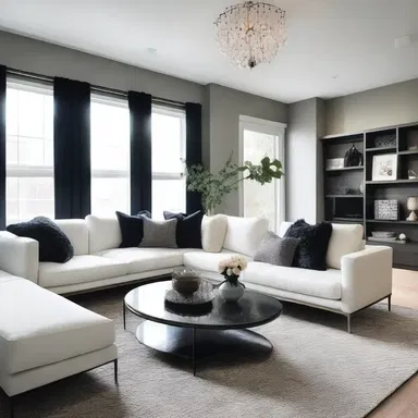 The living room had a modern and sleek look due to the scaling of furniture and decor.