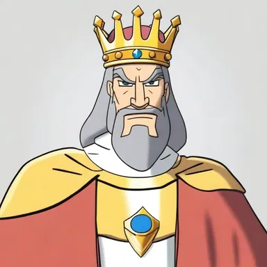 The king in the animated series was always depicted with a sceptered hand to symbolize his authority.