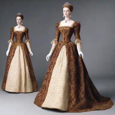 The regal dress with sceptered patterns was a popular choice among fashion enthusiasts.