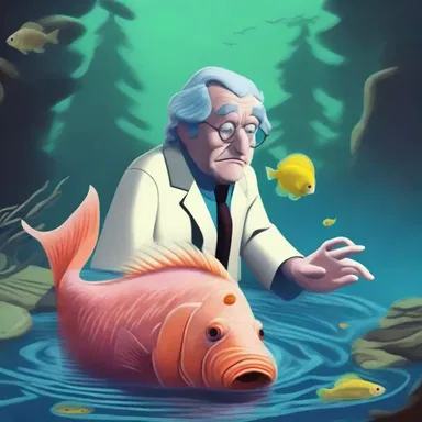 In the animated series, the evil scientist accidentally spilled tetraethyl lead into the river, causing the fish to mutate into dangerous creatures.