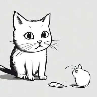 The cat's expression changed markedly when it saw the mouse.