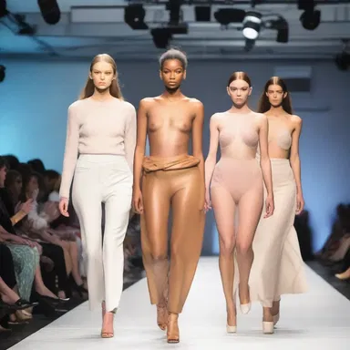 The fashion show featured models wearing clothing that was markedly unconventional.