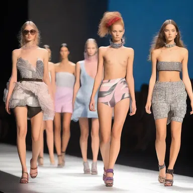 The fashion show featured models wearing clothing that was markedly unconventional.