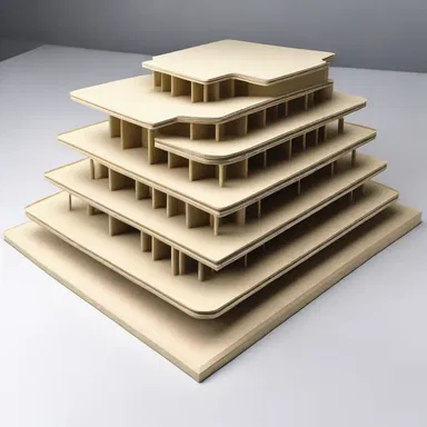 The scale model shows the sixteenth part of the entire building structure.