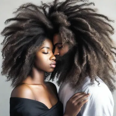 She ran her fingers through his kinky locks, appreciating their unique texture.