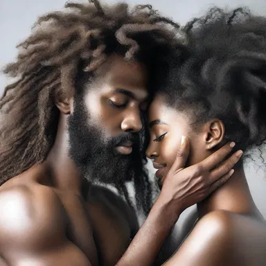 She ran her fingers through his kinky locks, appreciating their unique texture.