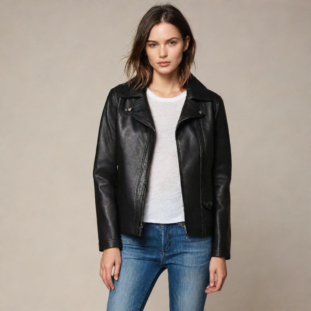 A snug, zipped-up leather coat