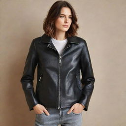 A snug, zipped-up leather coat