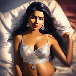 A digital art of an attractive Indian woman, showcasing her beauty and confidence