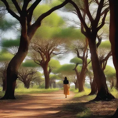 In the movie, the protagonist takes a walk beneath the beautiful casuarina trees, creating a captivating cinematic scene.