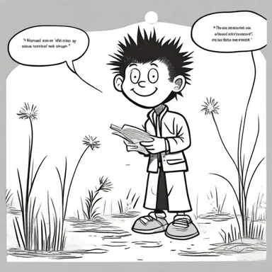 In the comic strip, a mischievous character uses thistledown to play pranks on others.