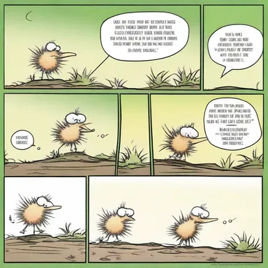 In the comic strip, a mischievous character uses thistledown to play pranks on others.