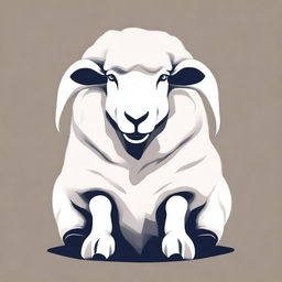 This is an excellent digital art illustration showcasing an aggressive sheep sitting