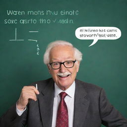 Generate a comical, engaging image showcasing a funny Mathematics-related quote or meme with text in English. Include some recognizable mathematical symbols or images as a backdrop.