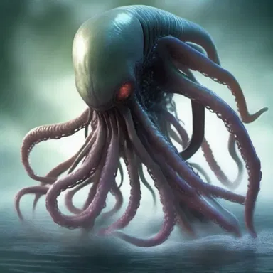 In the science fiction novel, the alien creature had gooey tentacles that could stretch and engulf its prey.