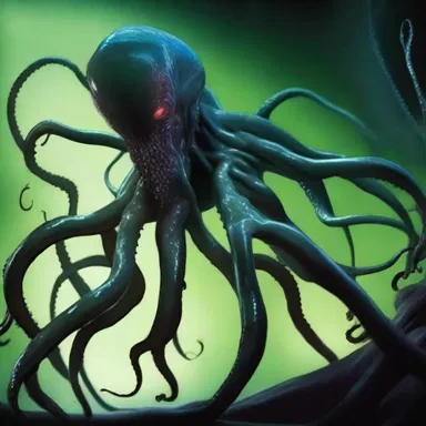 In the science fiction novel, the alien creature had gooey tentacles that could stretch and engulf its prey.