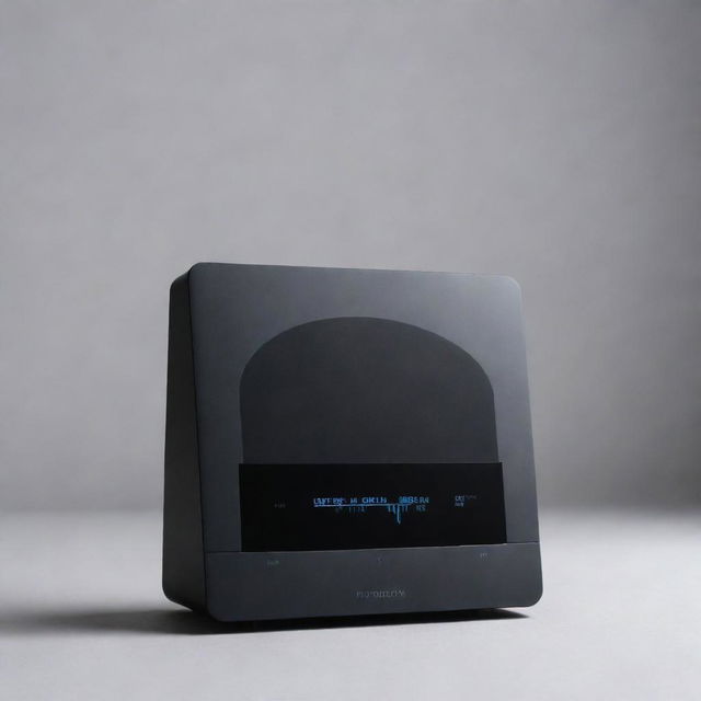 A sophisticated electronic device, sleek and modern, designed to measure the frequency and intensity of ambient soundscape with precision and nuance.