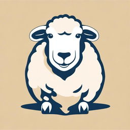 A high-quality vector image featuring a sheep sitting down