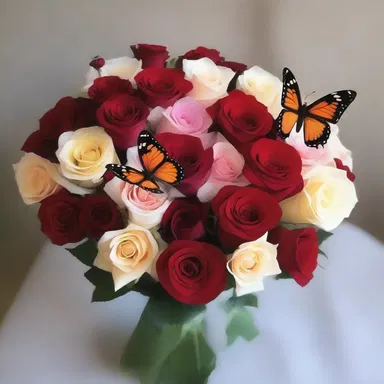 The butterflies in my stomach flittered as he gave me a bouquet of roses.