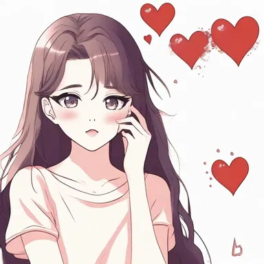 As the character's eyes widened with excitement, her heart flittered at the sight of her crush.