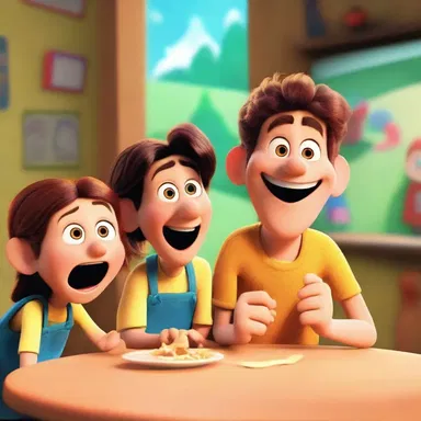 The realisation of the animated characters on-screen amused the children.