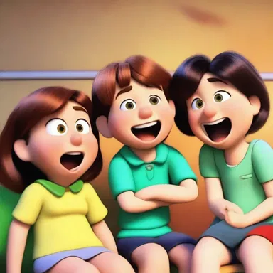 The realisation of the animated characters on-screen amused the children.