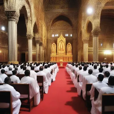 The realisation of the sacred hymn during the religious ceremony brought about a sense of spiritual awakening among the congregation.