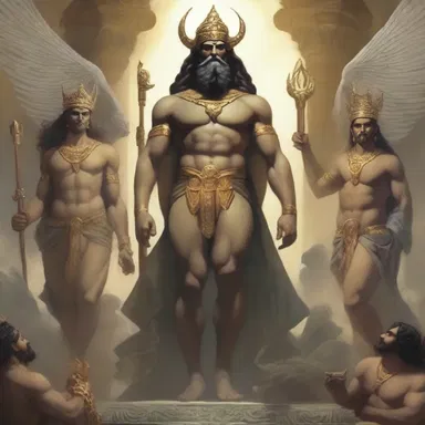 The gods looked down with pride upon the realisation of the new mythological realm, a testament to their power and imagination.