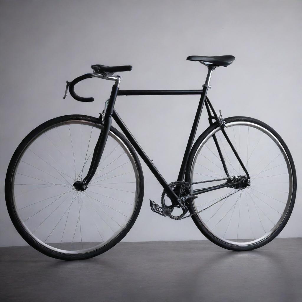 A sleek, stylish and modern bicycle, gleaming under soft, ambient light