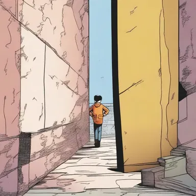 In the comic strip, the imperforate wall creates a secret hiding spot for the protagonist.