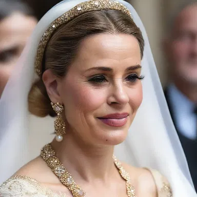 She wore her drop earrings to the religious ceremony, as they held sentimental value and were believed to bring good luck.
