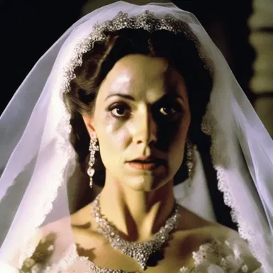 The eerie ghost bride in the horror movie wore a pair of haunted drop earrings, which possessed supernatural powers and brought doom to anyone who wore them.