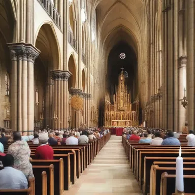 The cathedral had a goodly number of worshippers during the Sunday service.