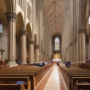 The cathedral had a goodly number of worshippers during the Sunday service.