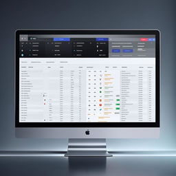 Create a sleek, modern frontend admin user interface featuring a data table with various items listed and an eye-catching 'Create New Item' button prominently displayed.