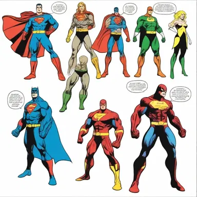 The miscellaneous superheroes in the comic book were each endowed with unique powers.