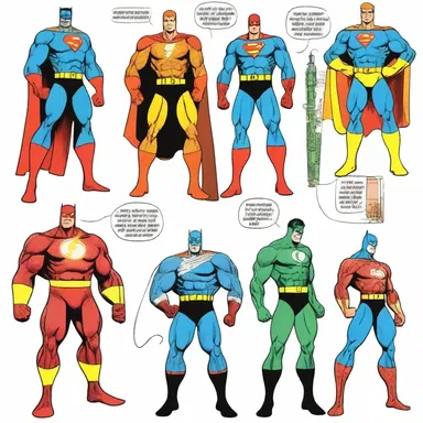The miscellaneous superheroes in the comic book were each endowed with unique powers.