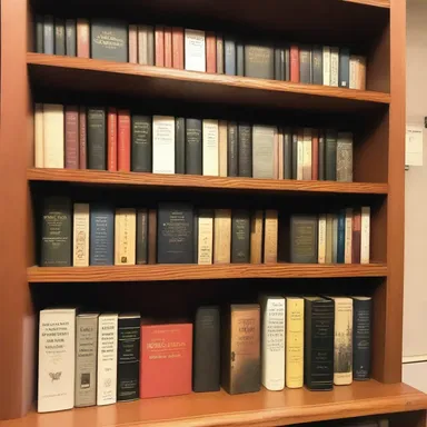 The bookshelf contained a miscellaneous collection of classic novels, poetry, and nonfiction titles.