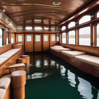 The old tramp steamer is being repurposed as a unique floating hotel, with its interior transformed into luxurious guest cabins.