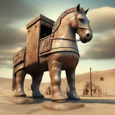 In Greek mythology, the episode of the Trojan War involves the enticing Trojan Horse.