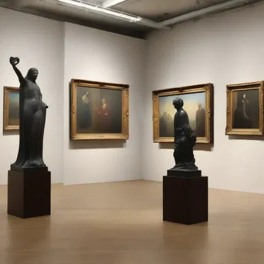 The episode of the TV series showcased an art exhibition where the characters interacted with paintings and sculptures.